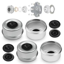 4PCS 2.44" Trailer Axle Wheel Hub Dust Cap Trailer Bearing Dust Cap with 8