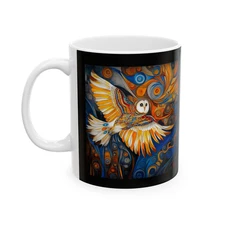 2of4 Art Nouveau Style Mystical Owl  Autumn Colors 11 oz Mug. Shipping Included!