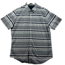 Banana Republic Stretch Slim Fit Soft Wash Men's Size M Striped Casual Shirt