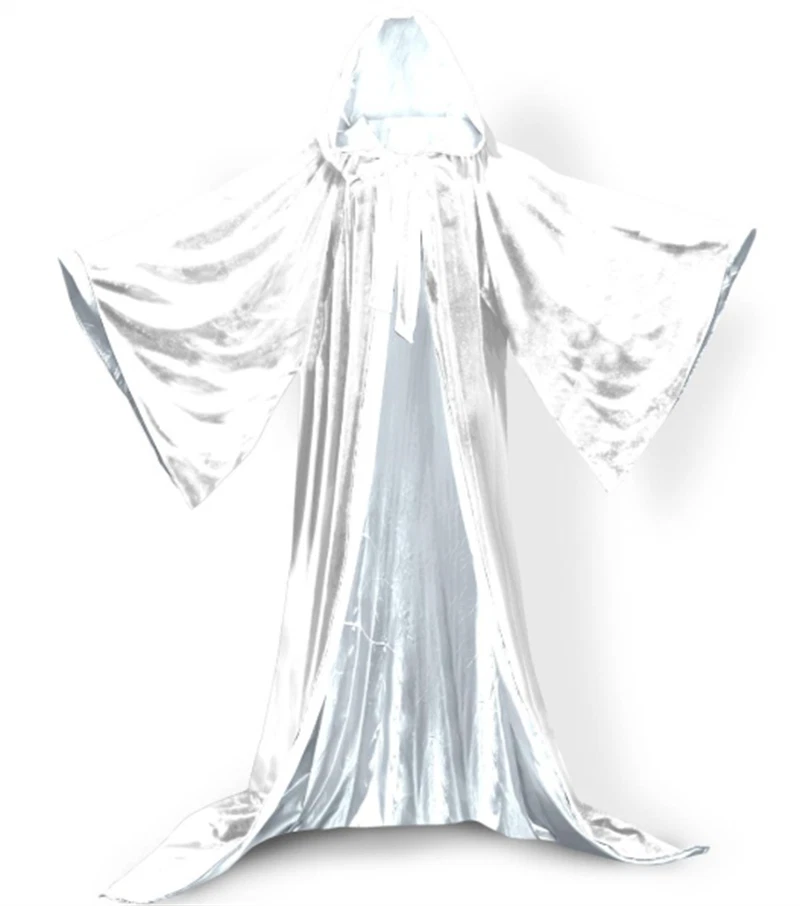 ¡Nuevo Stock! Capa negra con capucha capa batas de mago manga larga disfraces de disfraces Foto 3 de 4