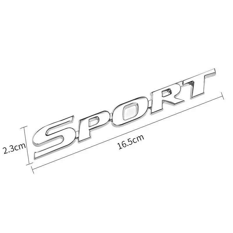 Car Trunk Bumper SPORT Logo Emblem Badge Sticker Silver Metal Decal Accessories  - Image 3 of 4