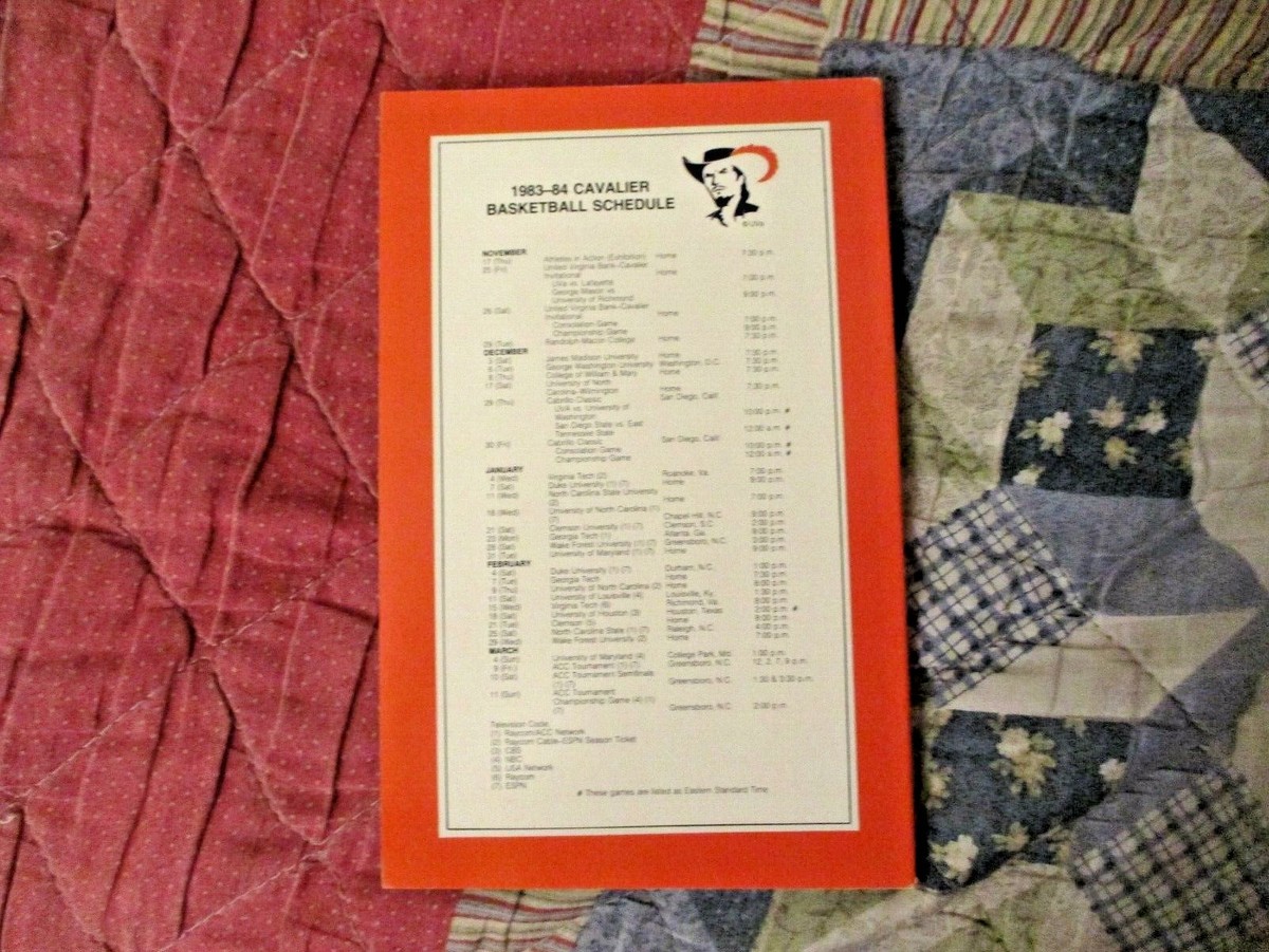 1983-84 VIRGINIA CAVALIERS BASKETBALL MEDIA GUIDE Yearbook 1984
