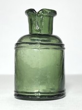 Rare Antique Inkwell  from the 1800s. Ink Well Glass. Very thick glass.