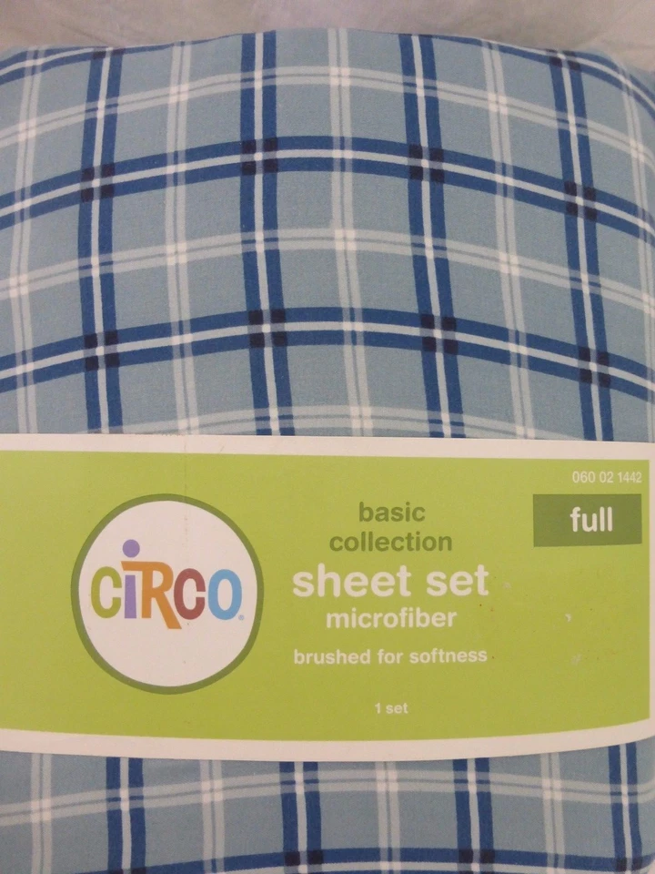 4 pc Circo Basic Collection Plaid Microfiber Full Sheet Set NIP - Image 2 of 3