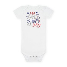 Organic Baby Bodysuit - My First 4th of July Cute Infant Outfit, Newborn ...
