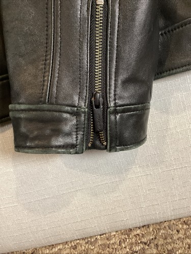 Calvin Klein Mens Lined Black Leather Jacket - Picture 4 of 6