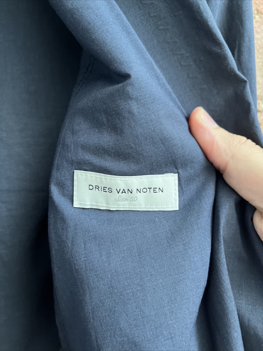 Dries Van Noten Men's Unstructured Jacket, Sz 50, Navy Blue Cotton