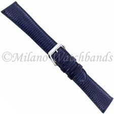 20mm deBeer Navy Lizard Grain Padded Stitched Handcrafted Watch Band Regular