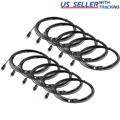 (10-pack) 6 FT Digital Fiber Optic Audio Cable Cord Optical SPDIF TosLink