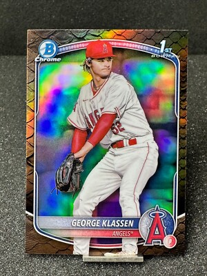 2025 Bowman Chrome 1st Prospect  GEORGE KLASSEN  Reptillian Refractor  #BCP-63
