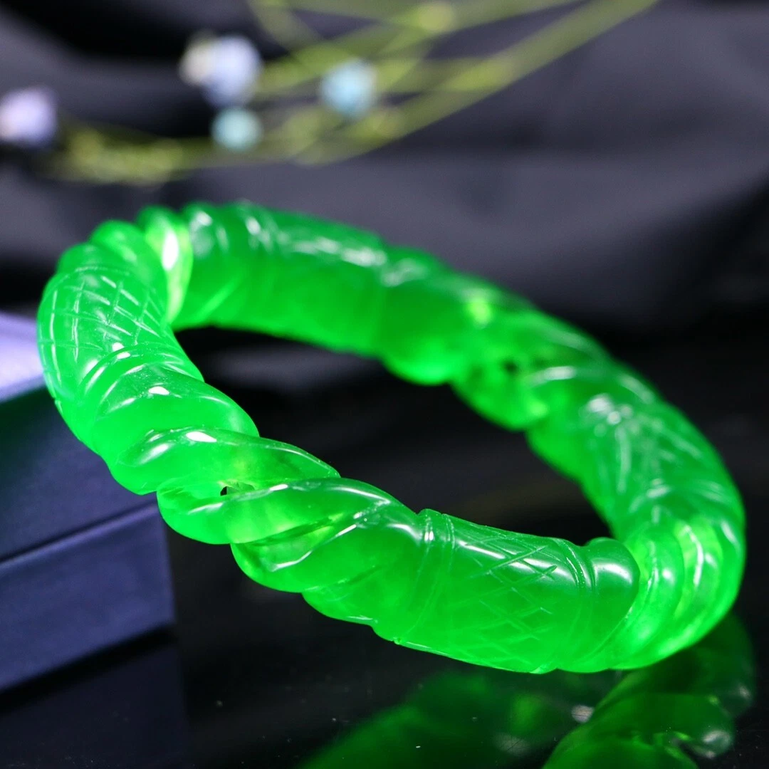 Carved jade bangle best sale bracelet