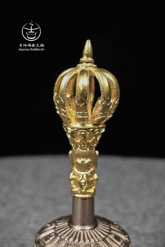 Handmade Premium Gilded Tibetan Bell and Vajra Ritual Item - Picture 3 of 7