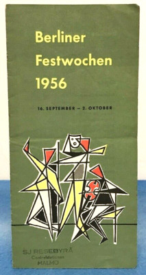 Vintage Berlin Festspiele Reiseprospekt Faltblatt Programm Deutschland 1956