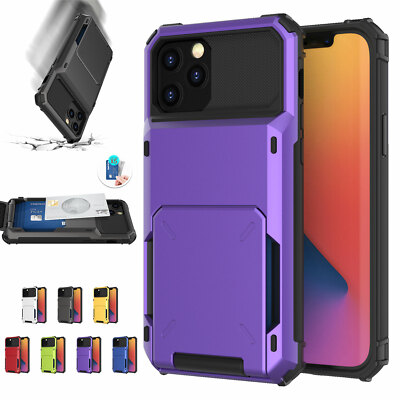 Wallet Case 4 Credit Card ID Holder Cover Slim For iPhone 13 14 Pro Max Plus