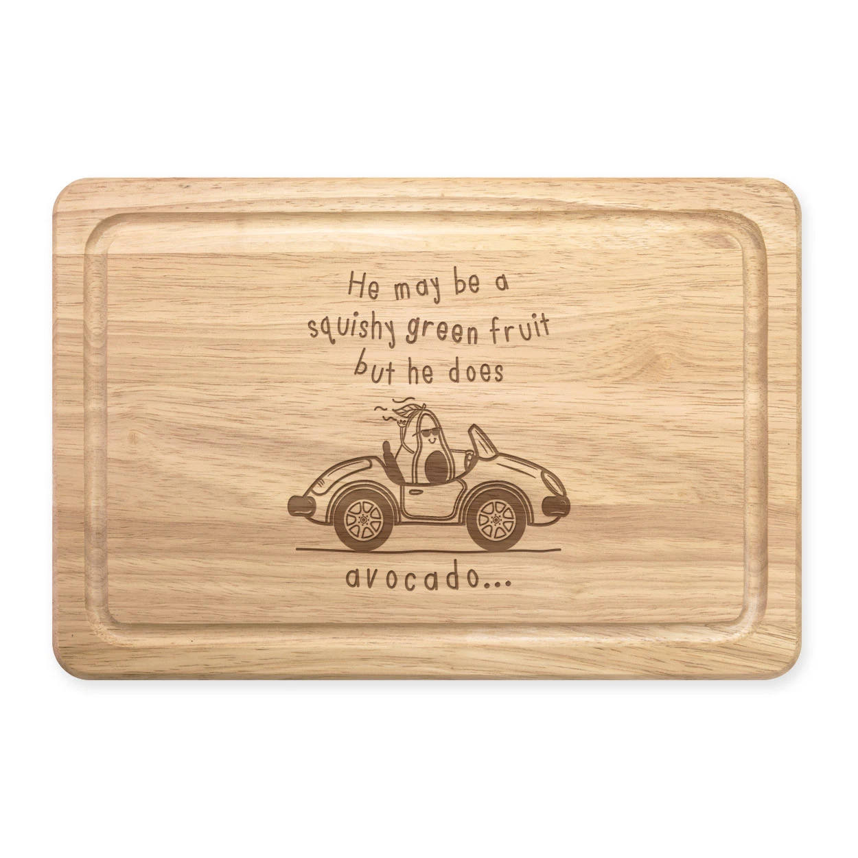 He May Be Squeezeable But Does Avocado Rectangular Wood Cutting Board