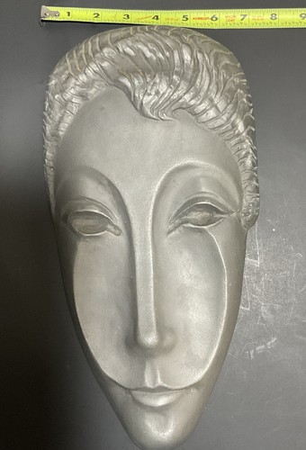 EVALINE VERKÄUFER 1903-1995 ALUMINIUMMASKE LETITIA SKULPTUR AUFGELISTET TEXAS KÜNSTLER SW - Bild 2 von 7