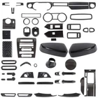 For Ford Mustang 2010-2014 Carbon Fiber Steering wheel Dashboard Trim Full Decor