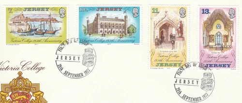 Victoria College GB Jersey Used ex FDC (b) 1977 ON PIECE (69901)