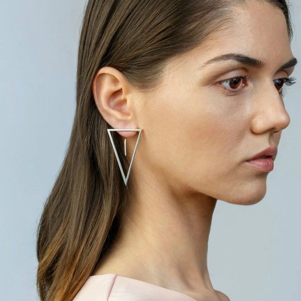 Women Triangle Drop Earring Geometric Cute Cool Earrings Girls Ear Dangle 1Pair