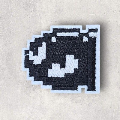 PIXEL SUPER MARIO BRO VIDEO GAME BULLET BILL IRON ON PATCH 1.375 X 1.5 INCHES