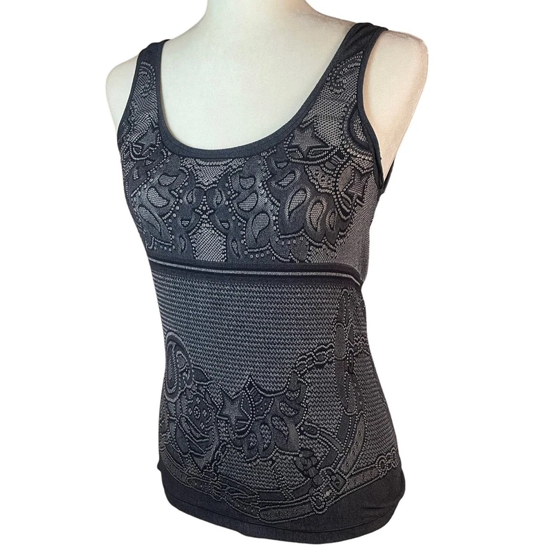 athleta sheer geometric design athletic hole tank-top