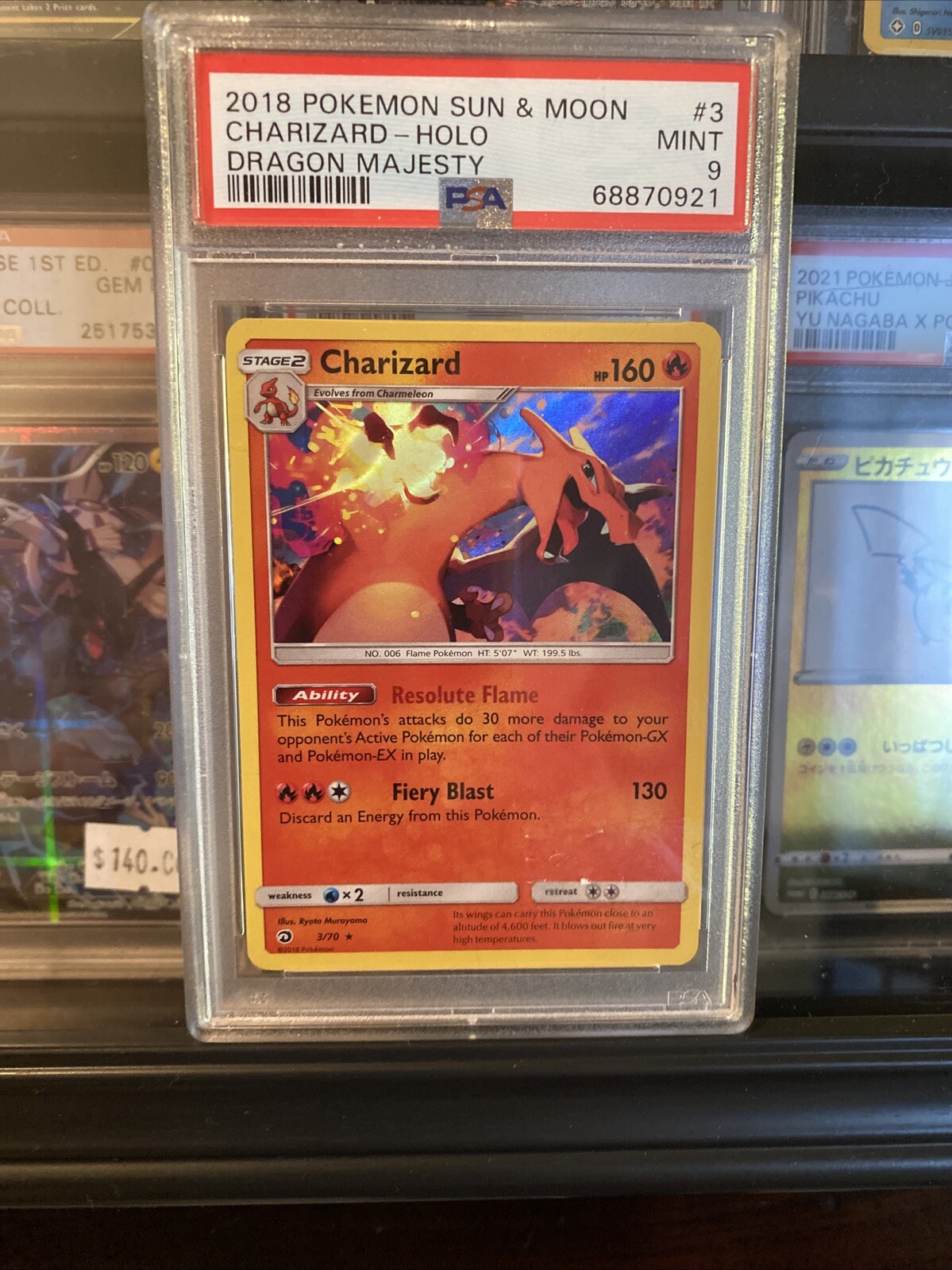 Charizard 2018 Pokemon Sun & Moon Dragon Majesty Charizard Holo PSA 9 Mint #3