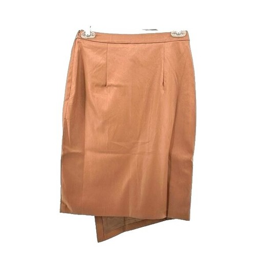 Women Shiny Silver Beige Long Skirt Faux Leather Wrap Around  display picture 2