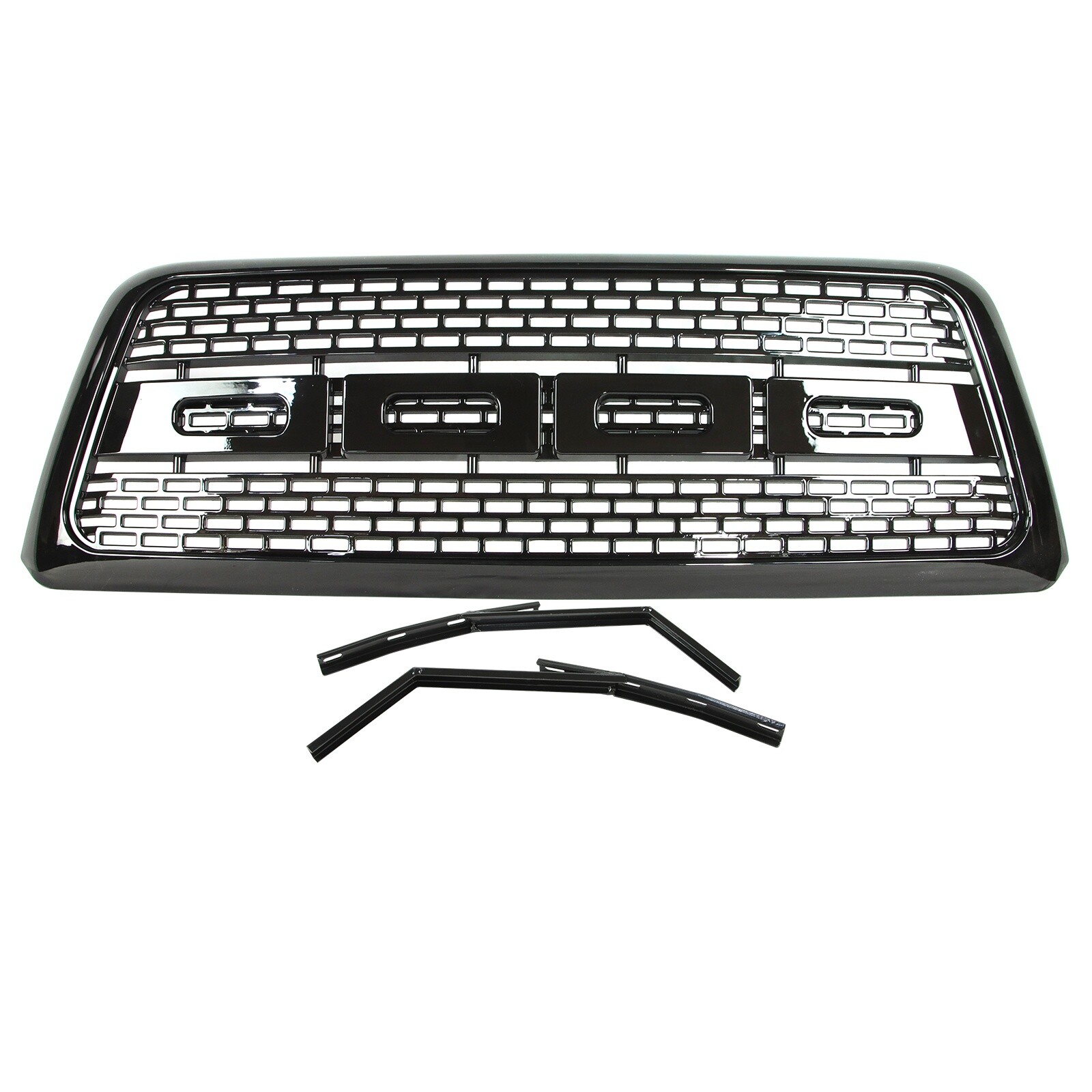 Car Front Grill for 2004-2008 Ford F150 Glossy Black Grille NOT FIT SVT Raptor