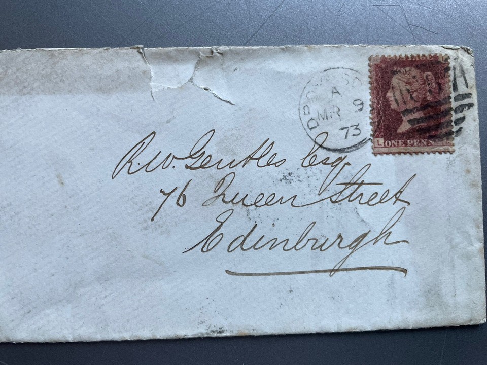 1873 Queen Victoria 1d Red Plate Cover Edinburgh TPO eBay