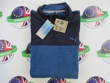 Puma Cloud Spun Colour Block 1/4 Zip Pullover Navy Blazer/Lake Blue Gr. Medium