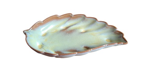Vintage Frankoma Pottery Large Leaf Dish Desert Gold #226 Fall Cottage Grandma - Picture 5 of 7