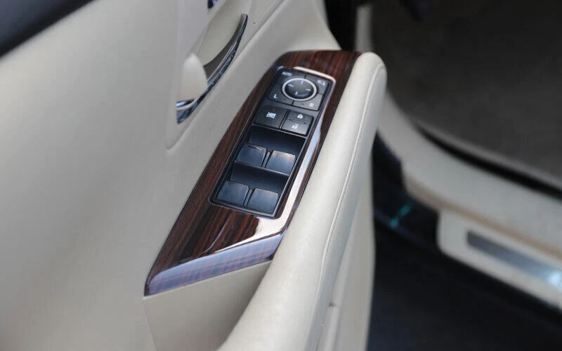 Borde de marco de panel elevador de bloqueo de ventana 4 piezas para Lexus RX350 450h 2009-2015 madera grano Foto 2 de 4