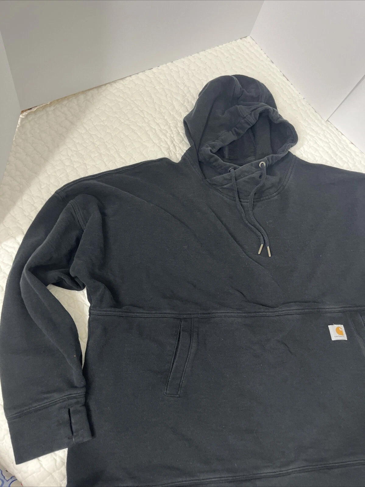 VETEMENTS Carhartt Relaxed Fit Felpa con Cappuccio Donna 103591 G34 Taglia XXL (20) Nera Manica Lunga