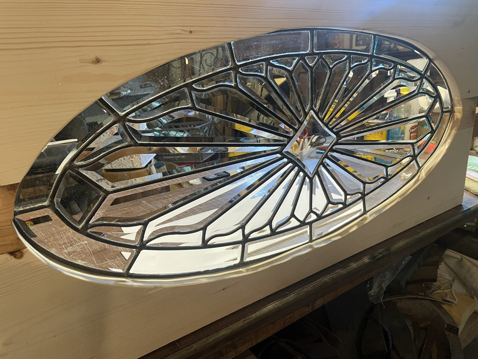 Oval beveled glass window eBay
