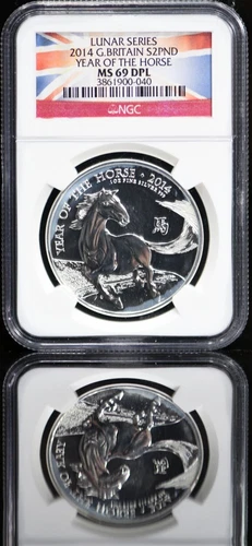 2014 Tokelau Islands Silver $5 Horse ~ RARE NGC MS 69 Deep Mirror Proof Like