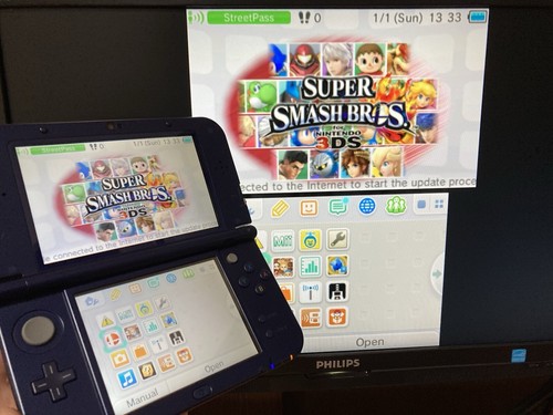 Top IPS Inbuilt Capture Card Blue New Nintendo 3DS XL Console 128gb Region Free - Picture 4 of 20