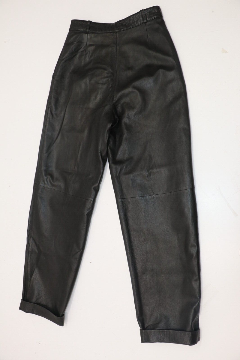 Valentino Pelle Vintage Leather Pants Size 42 - Black | eBay