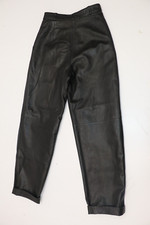 Valentino Pelle Vintage Leather Pants Size 42 - Black