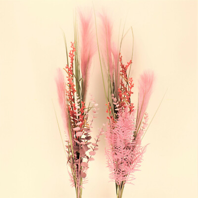 2 Kunstgrser, Knstliches Pampasgras - Kunstpflanzen Blumen Dekoration  Rosa | eBay.de