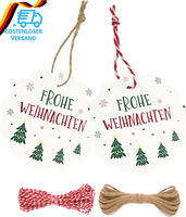 "G2PLUS Weiß \"Frohe Weihnachten\" AnhäNger, 100 StüCk GeschenkanhäNger Mit Frohe W"