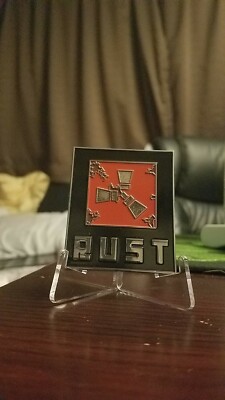 RUST FacePunch Challenge Coin Desk Decor with Stand
