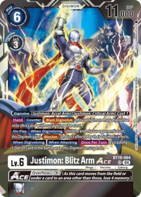 Justimon: Blitz Arm ACE Foil - BT19-064 NM - Digimon TCG