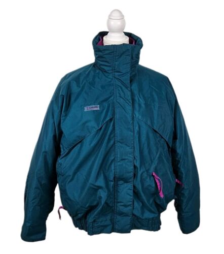 Large 3 in 1 Vintage Columbia Teal Purple Coat Light Medium Heavy Whirlibird