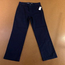 Old Navy Boys Size 8 Blue Built In Flex Uniform Straight Leg Pants NWT