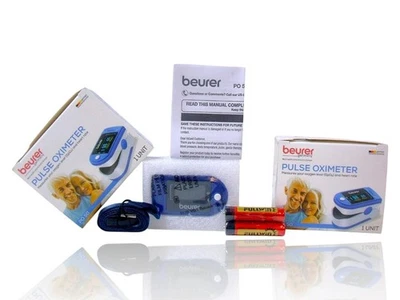 (2-Pack) Finger Pulse Oximeter Blood Oxygen Level Heart Rate Monitor Beurer PO50