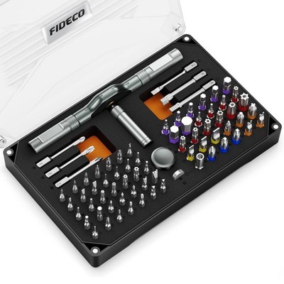FIDECO 74in1 Magnetic Ratchet Screwdriver Set Multi Bit T Handle Kit