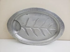 Vintage Club Aluminum Hammercraft Meat Serving Carving Fish Tray Platter 14.5"