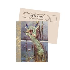 Dragonfly Lake Fairy New Vintage Image Postcard