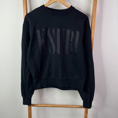 Ksubi Sweatshirt Jumper Womens Small Black Logo Crop Long Sleeve