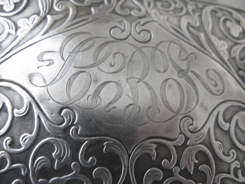 Antique Art Nouveau German Silver Floral Vine Lining Card Case Purse LBR - Picture 2 of 9